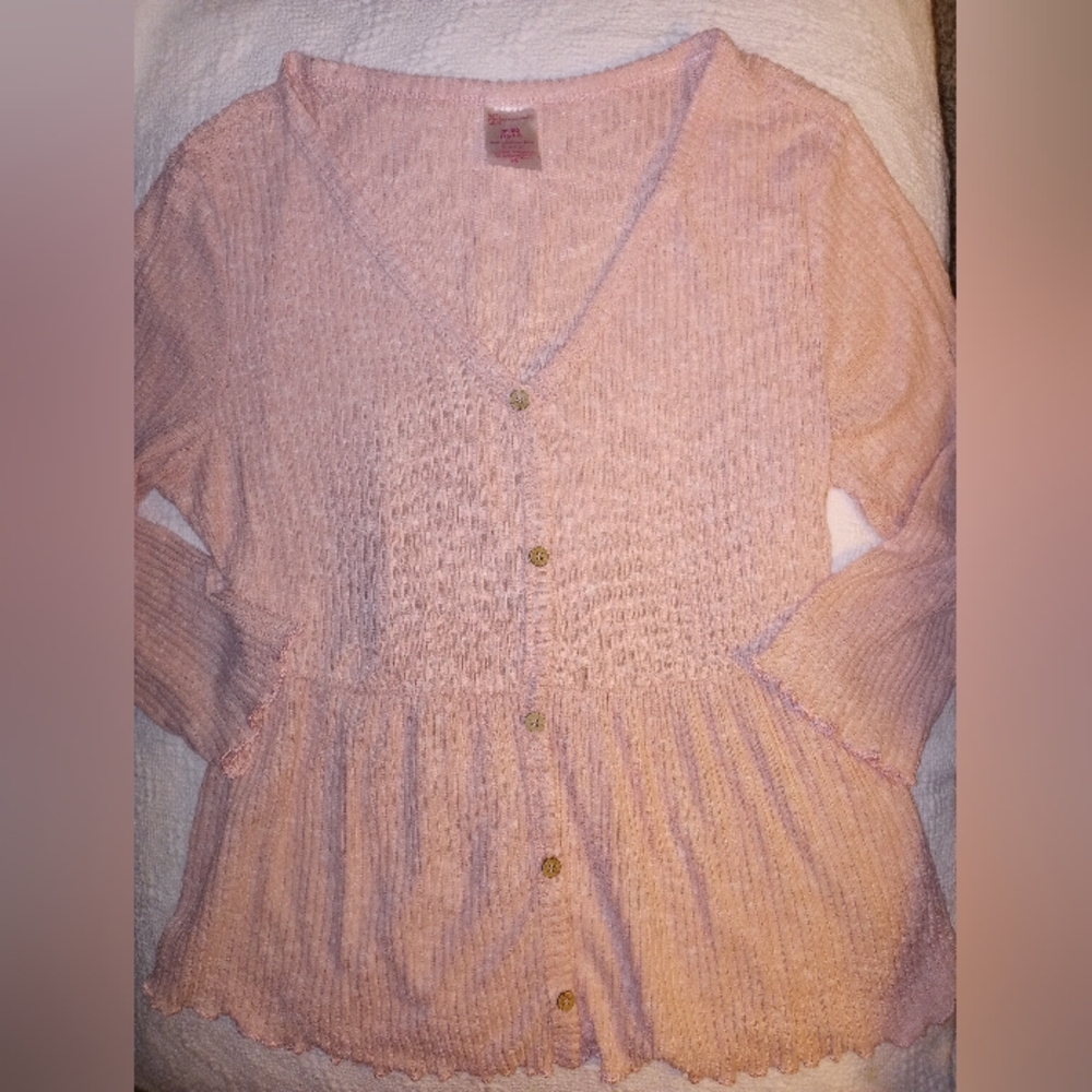 💘🍂 Light Pink Button Detail 3/4 Sleeve Shirt